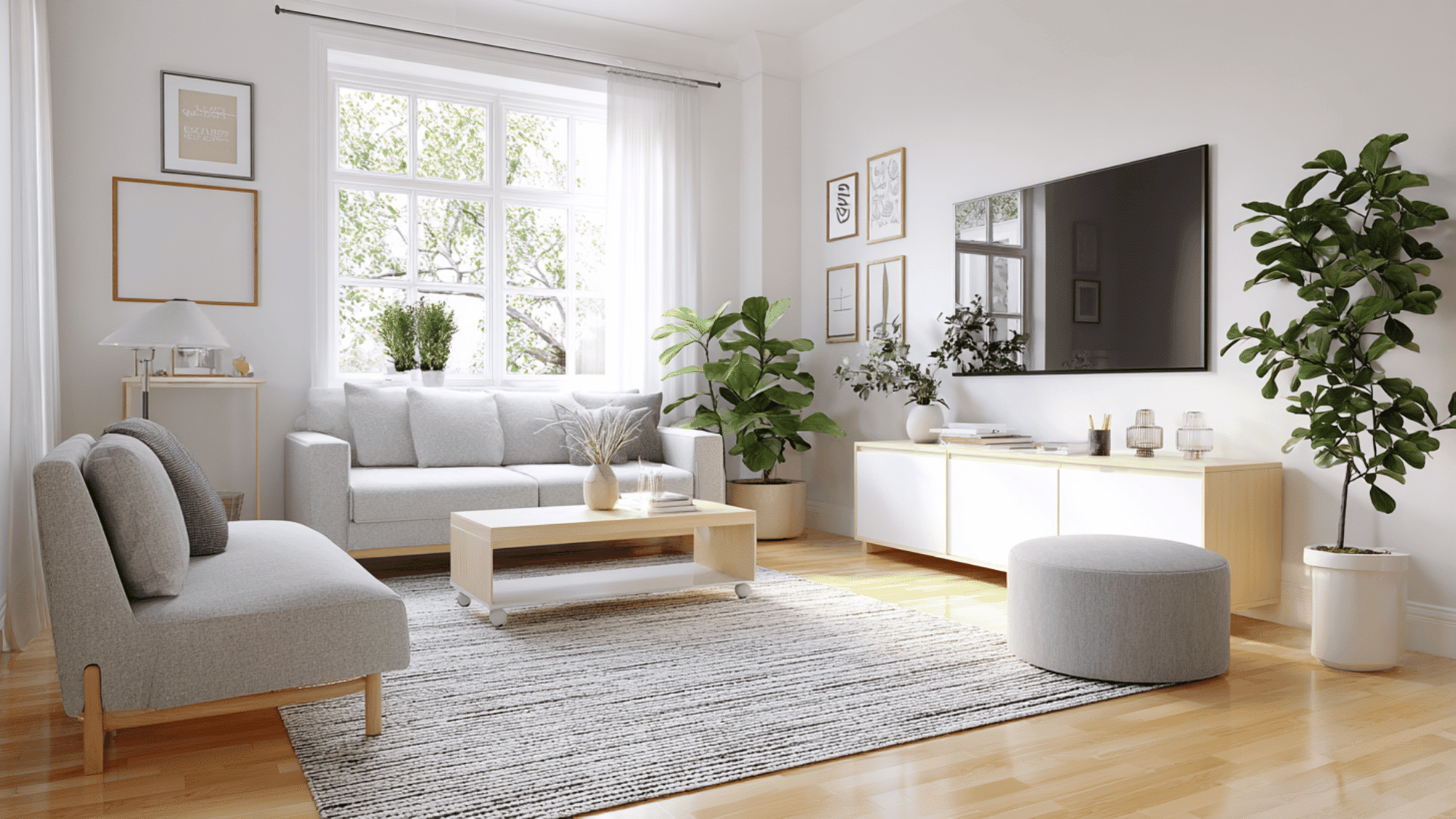 decluttered small living room with clean and open space