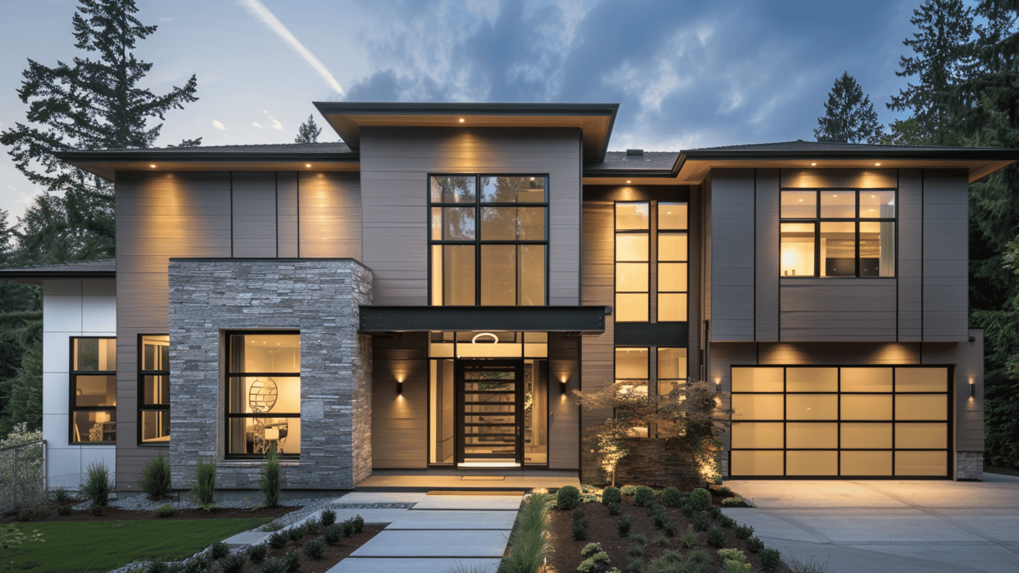 engineered wood board and batten siding with smooth finish and cost effective modern home exterior design