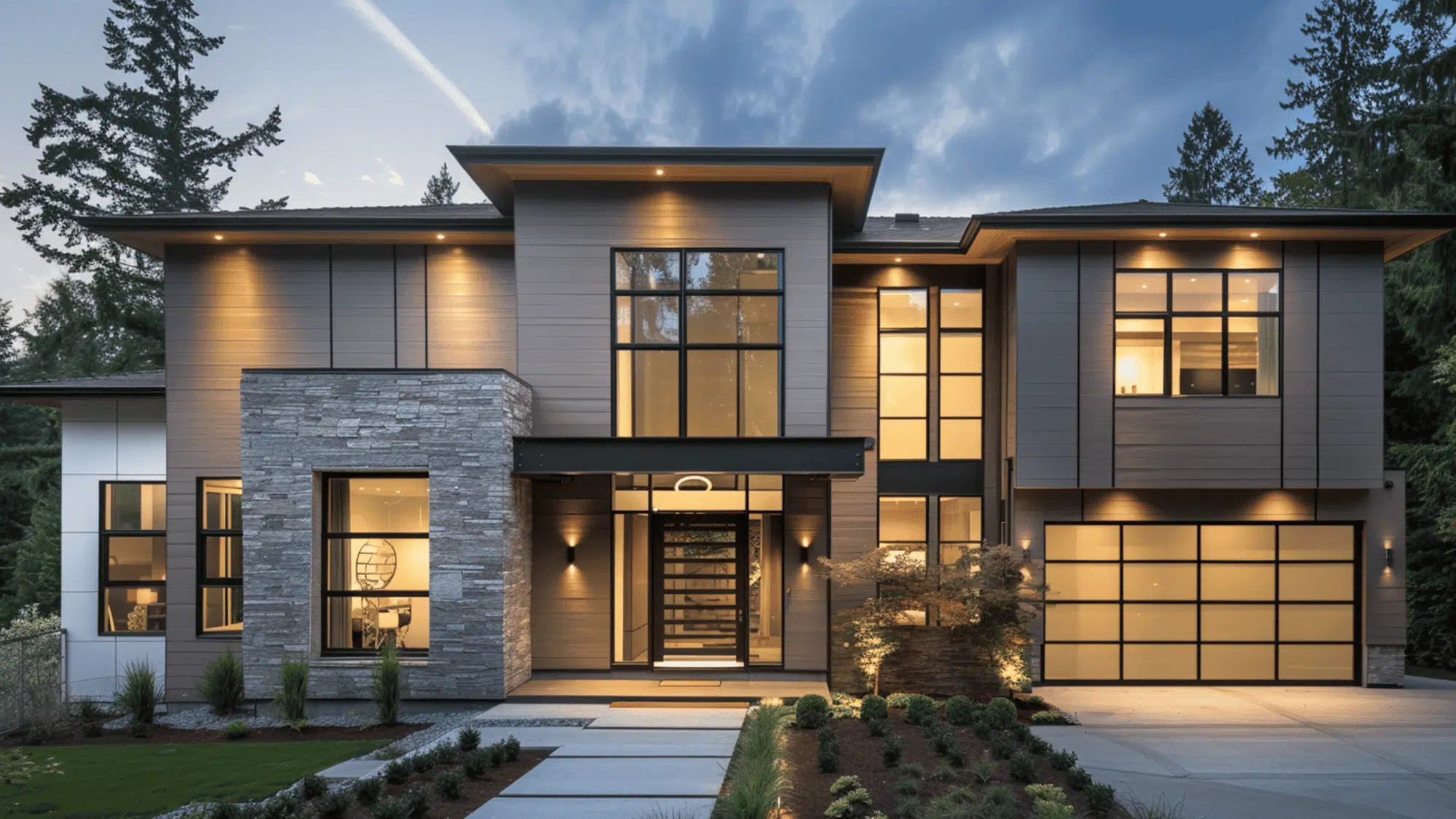 engineered wood board and batten siding with smooth finish and cost effective modern home exterior design