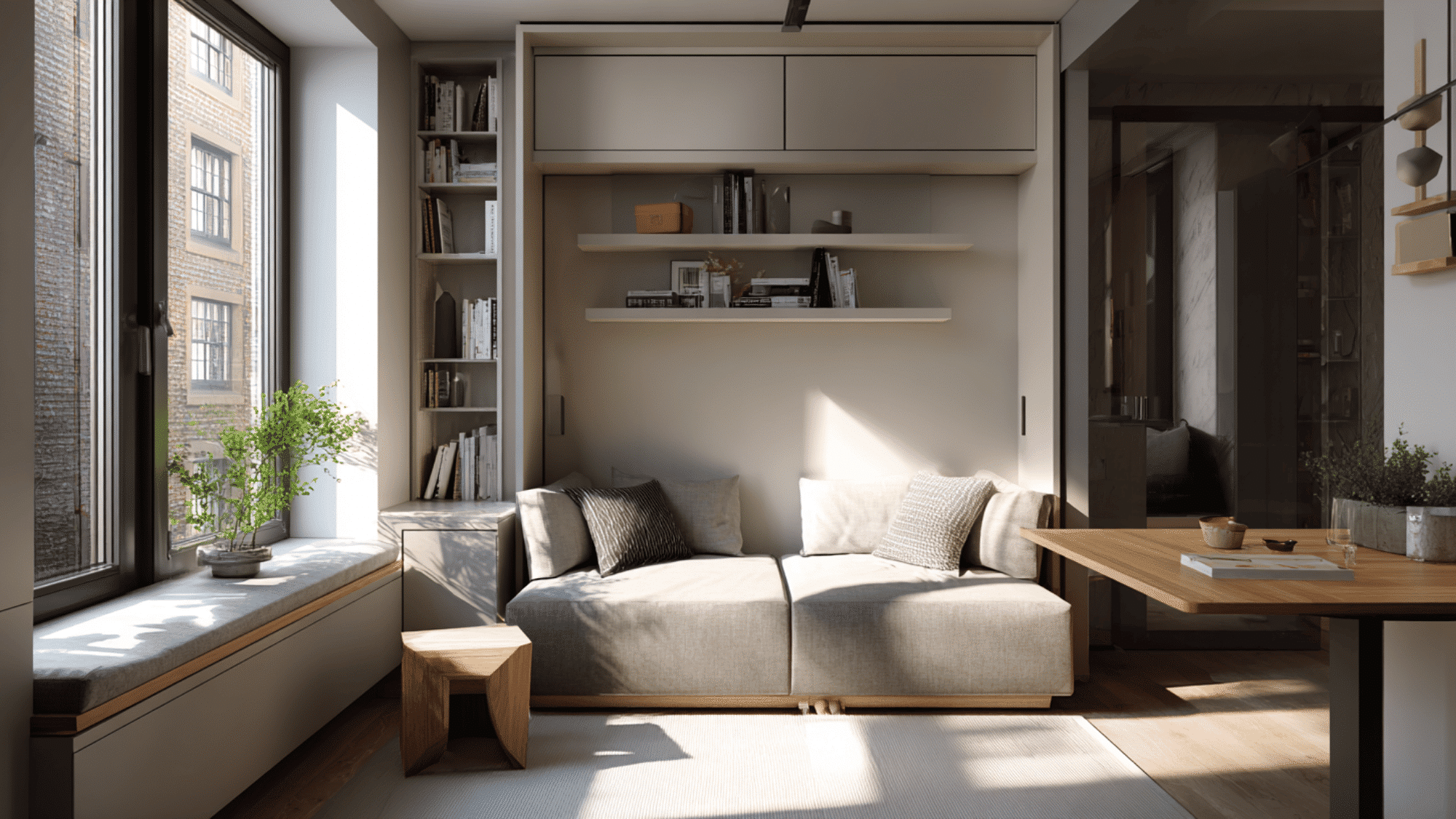 foldable furniture in a small living room for flexibility