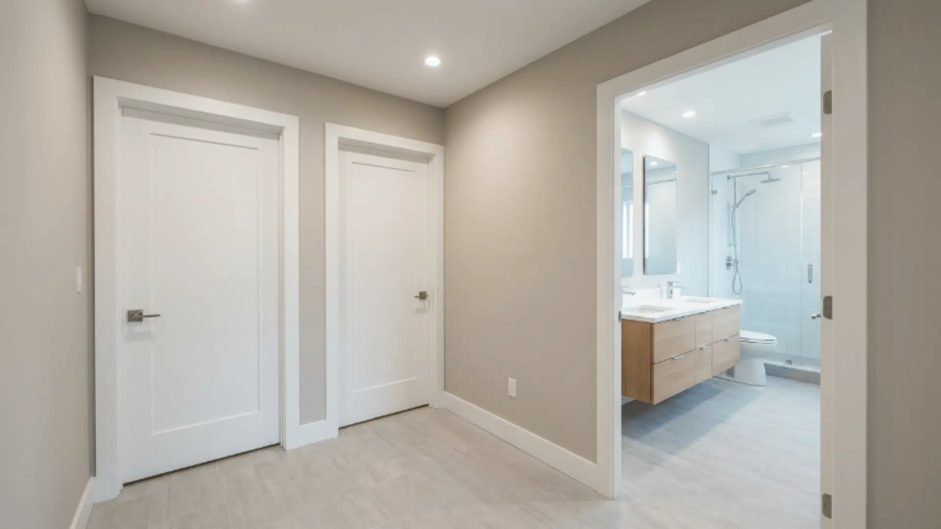 jack and jill bathroom with shared vestibule entry before main bathroom area