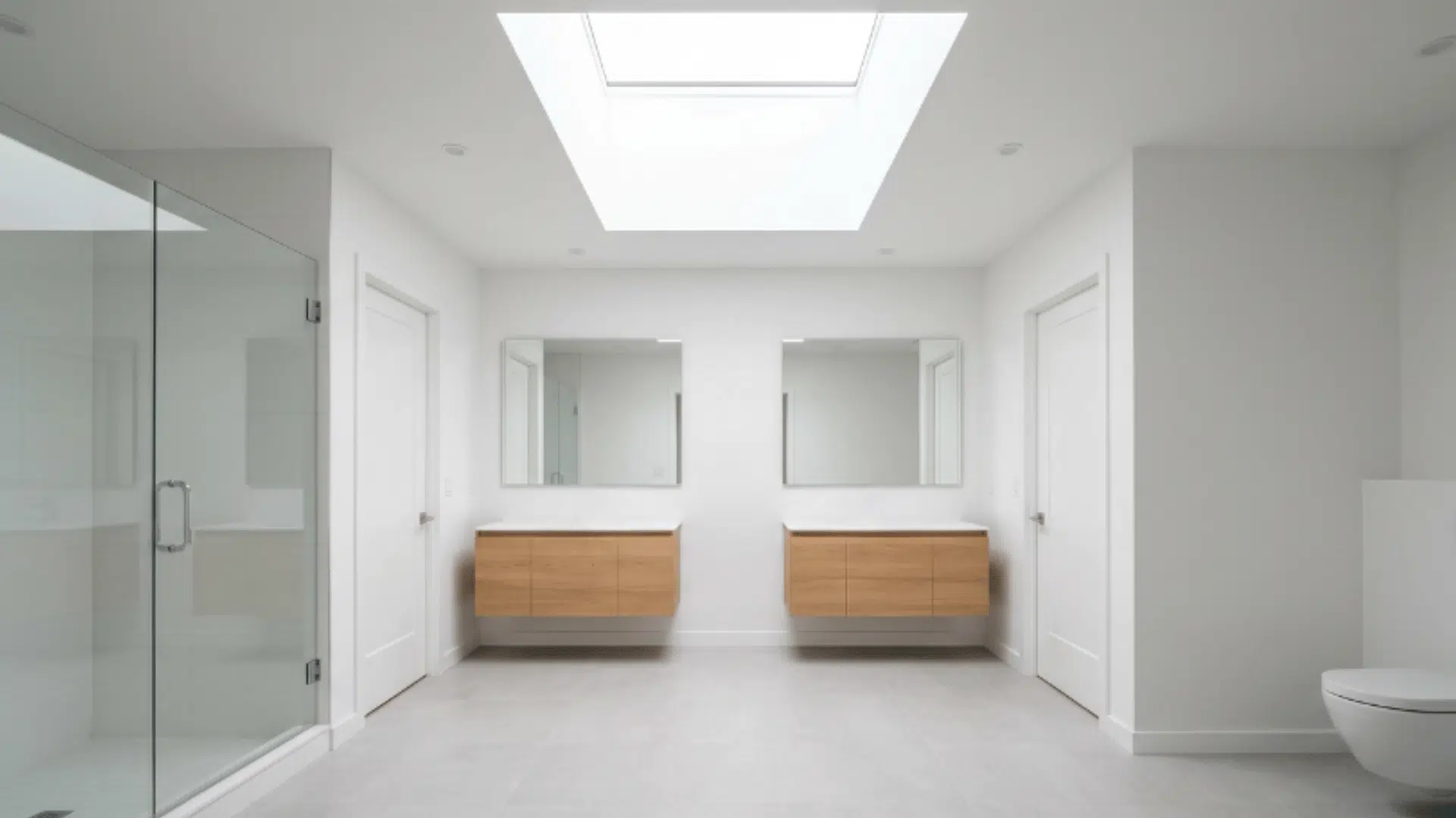 jack and jill bathroom with skylight bringing natural light from above (1)