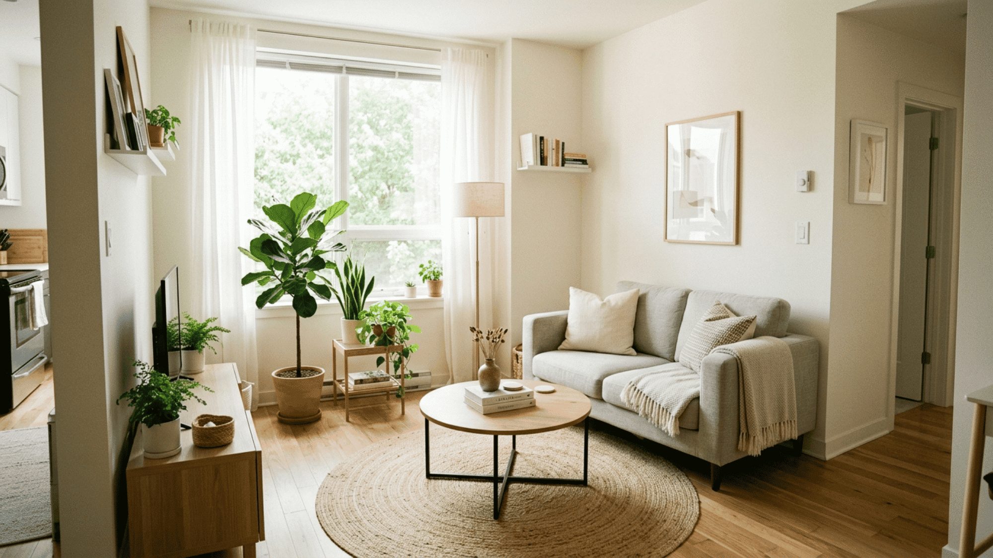 small living room with smart furniture layout creating better flow openness and airy comfort