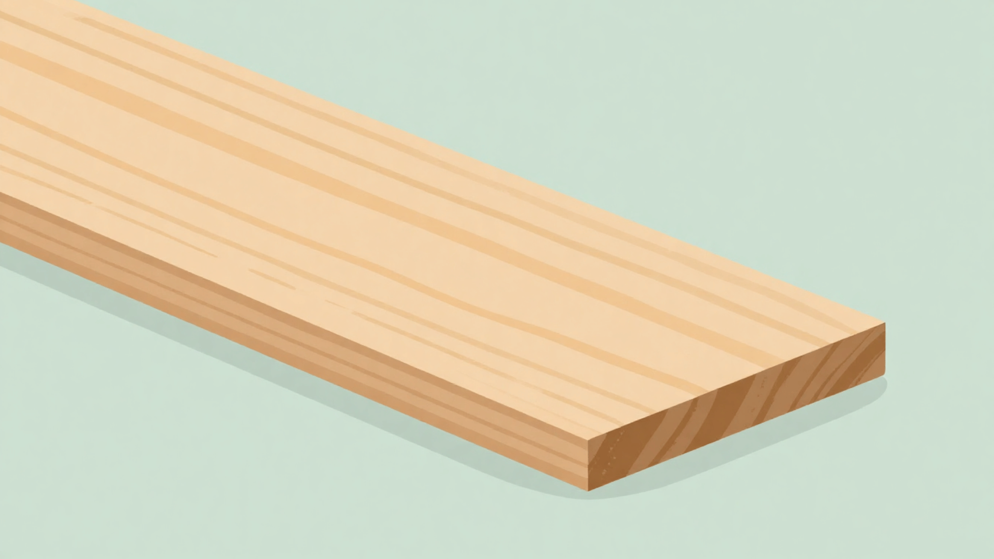 flat vector illustration showing top veneer wear layer of a wood plank being lightly sanded in soft pastel colors