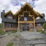 Indiana timber frame home exterior on rural acreage