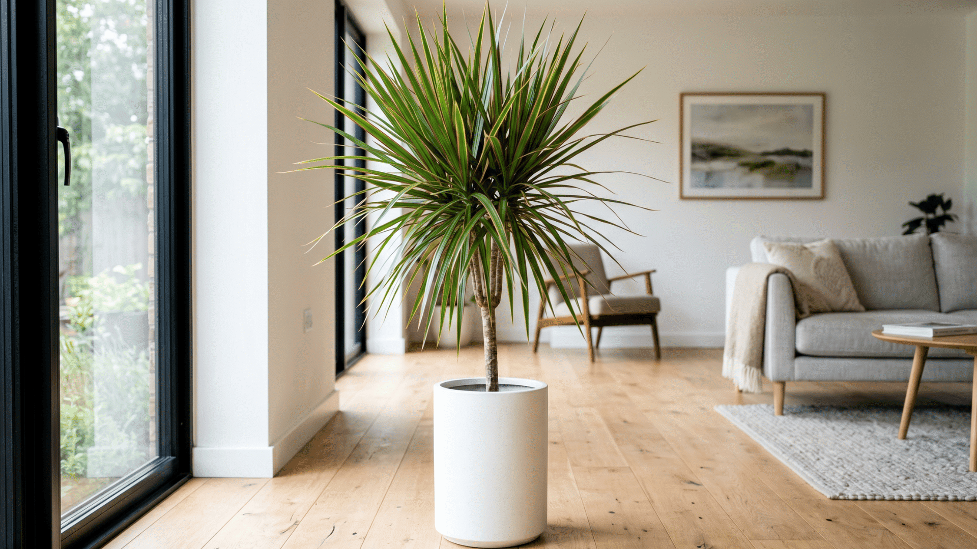 13a image of dracaena placed at the corner of the house
