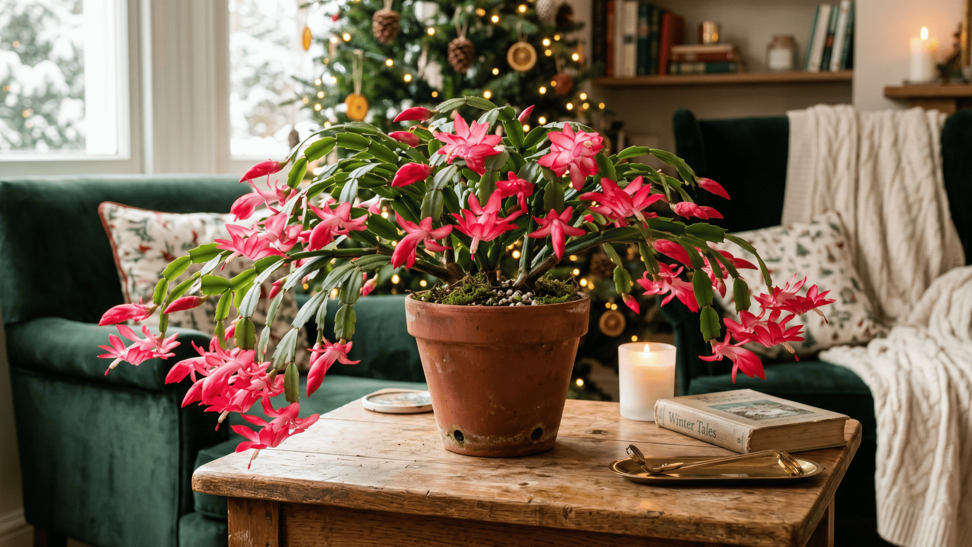 21 a beautiful christmas cactus  pot in the center of the house to enhance the beauty of the house