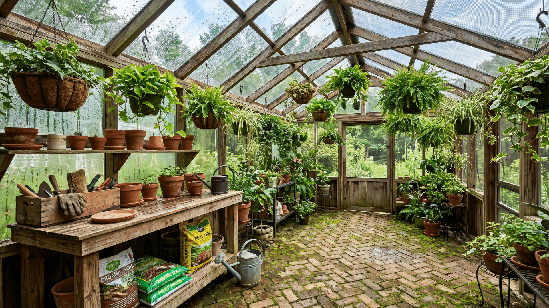 35. a porch utilized as a storage and plantation from which the forests are visible
