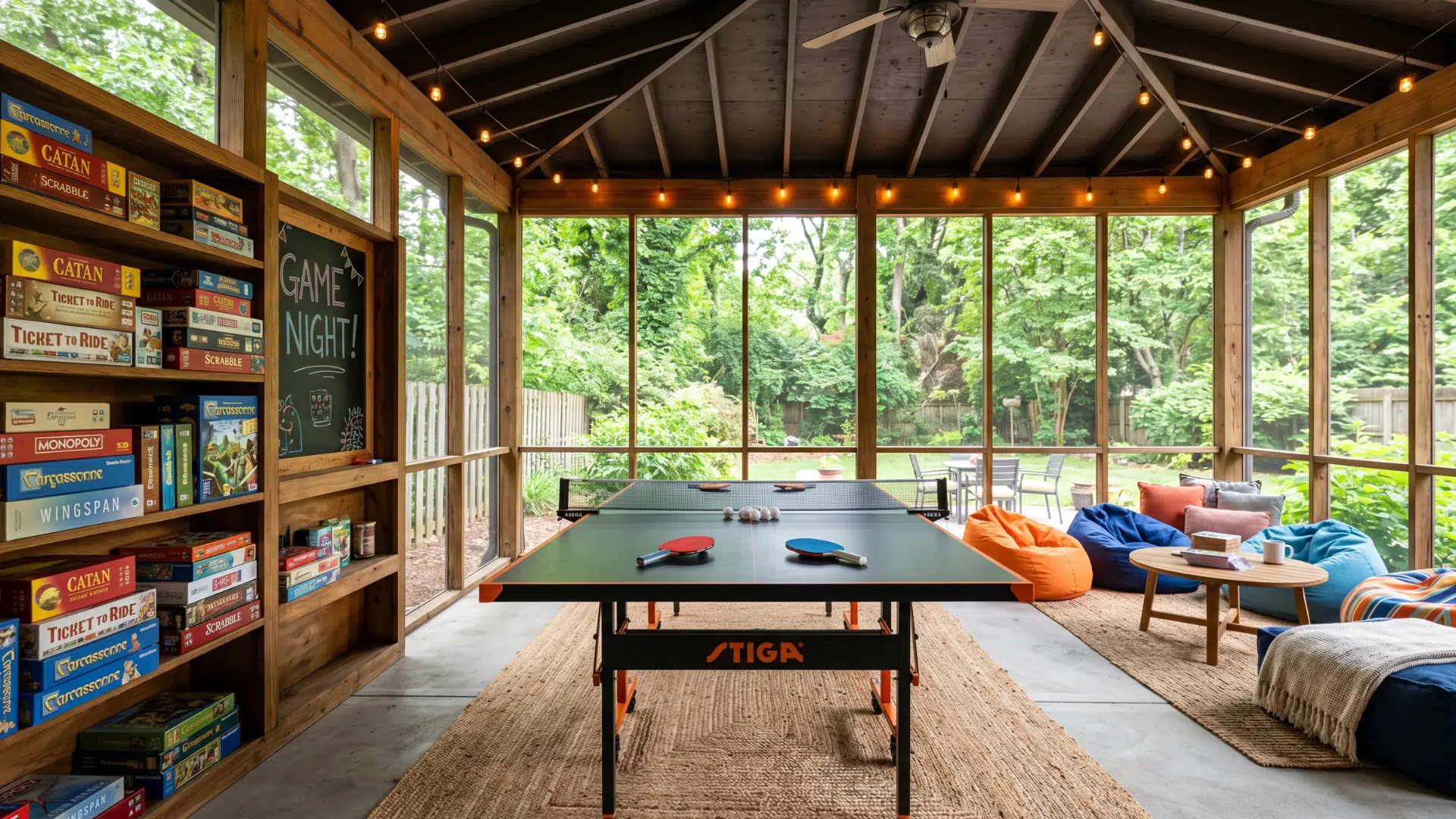 56 a open space in the house with games perfect t relax