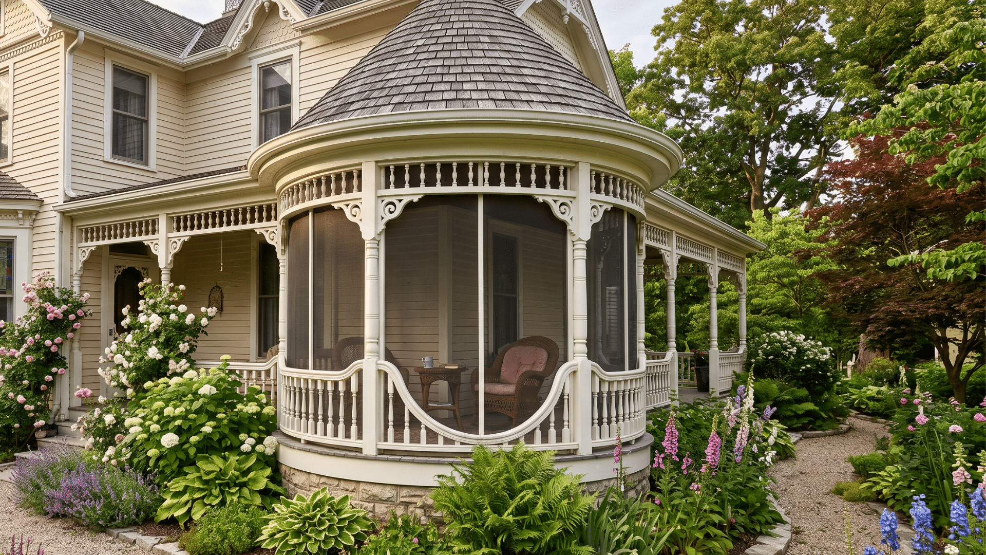 70 a corner in the house for relaxing of a screen porch