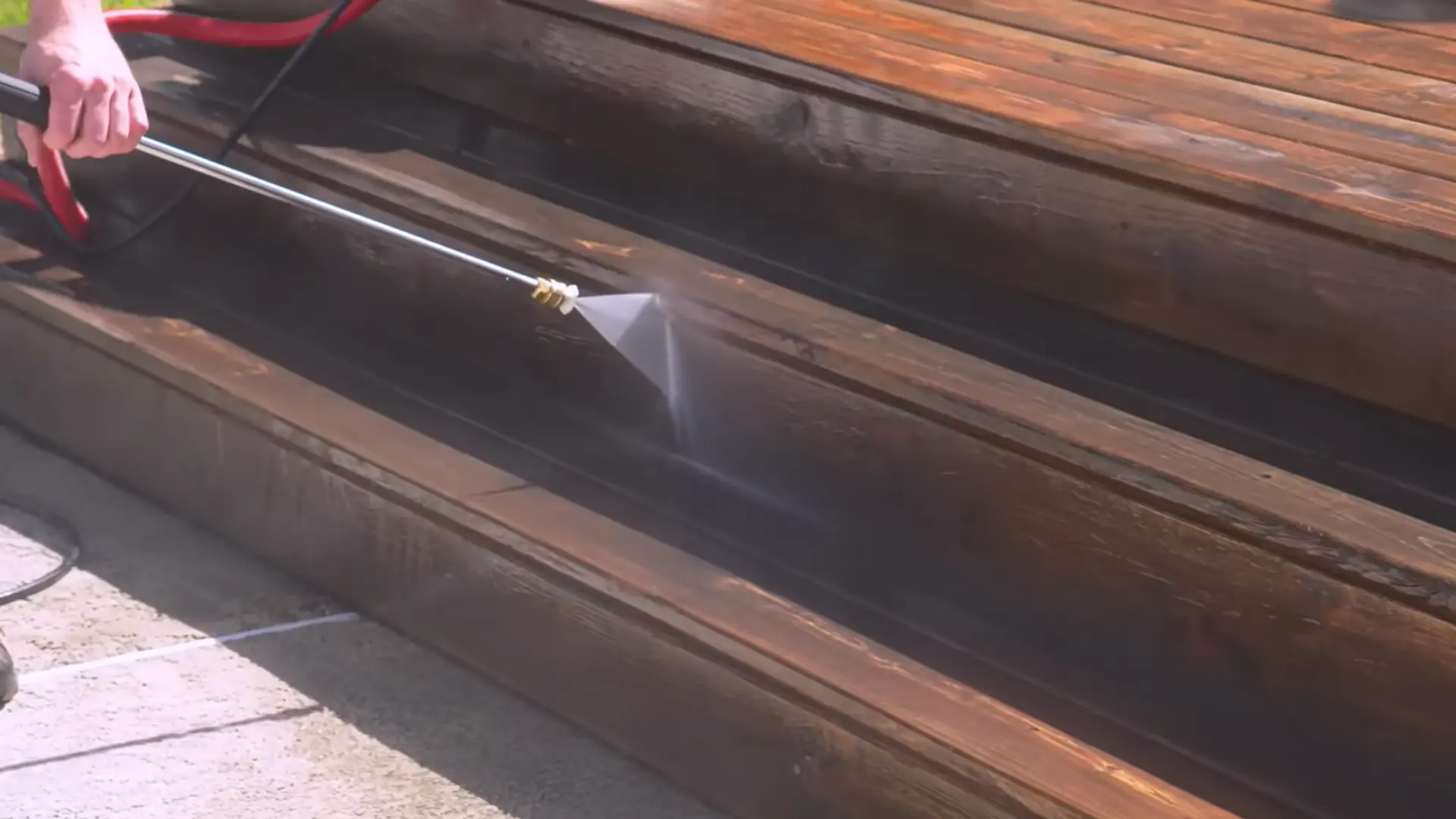 Applying the Deck Cleaner