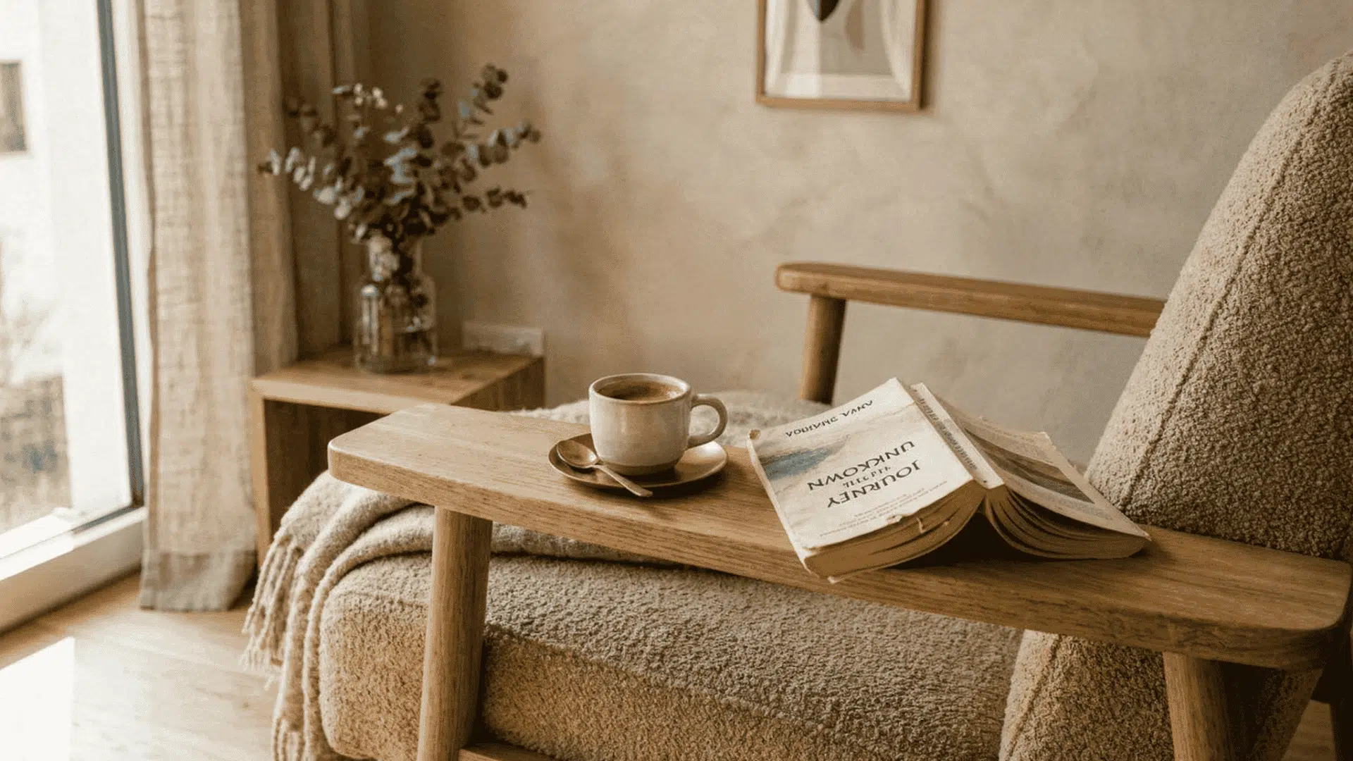 chairs with built in side table surface