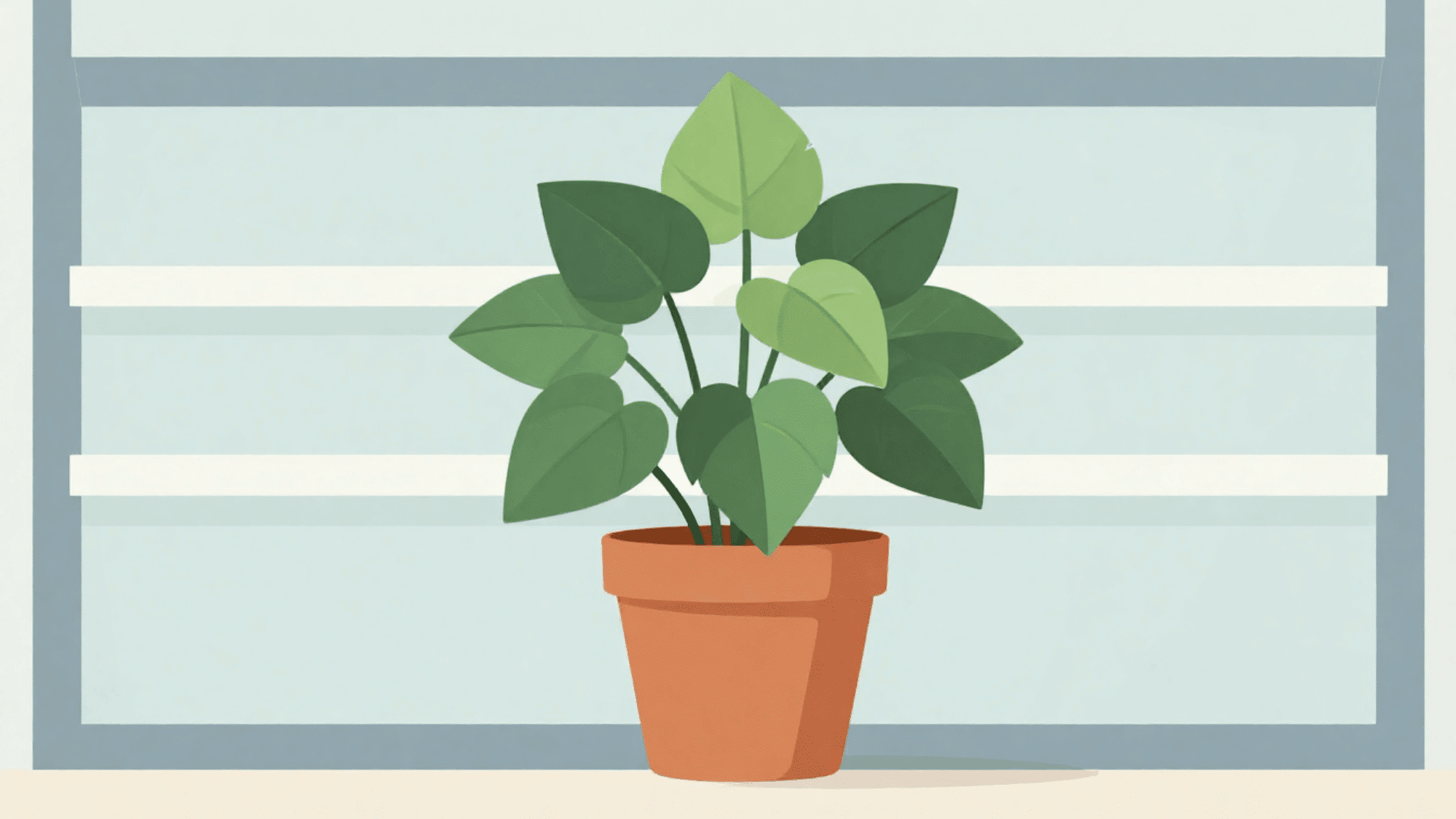 cut back mandevilla plant in a pot resting in a cool storage area for winter dormancy in flat vector style