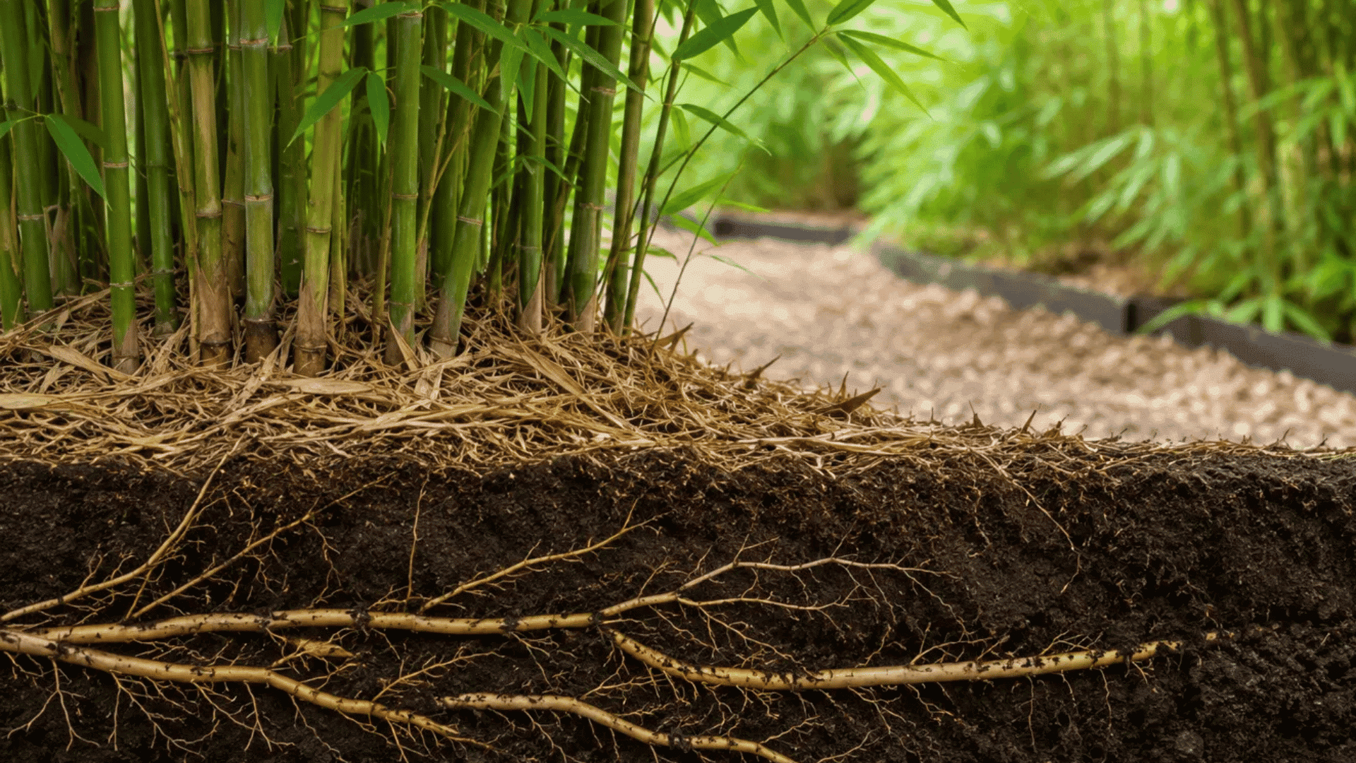 how invasive bamboo roots spread underground and why containment matters
