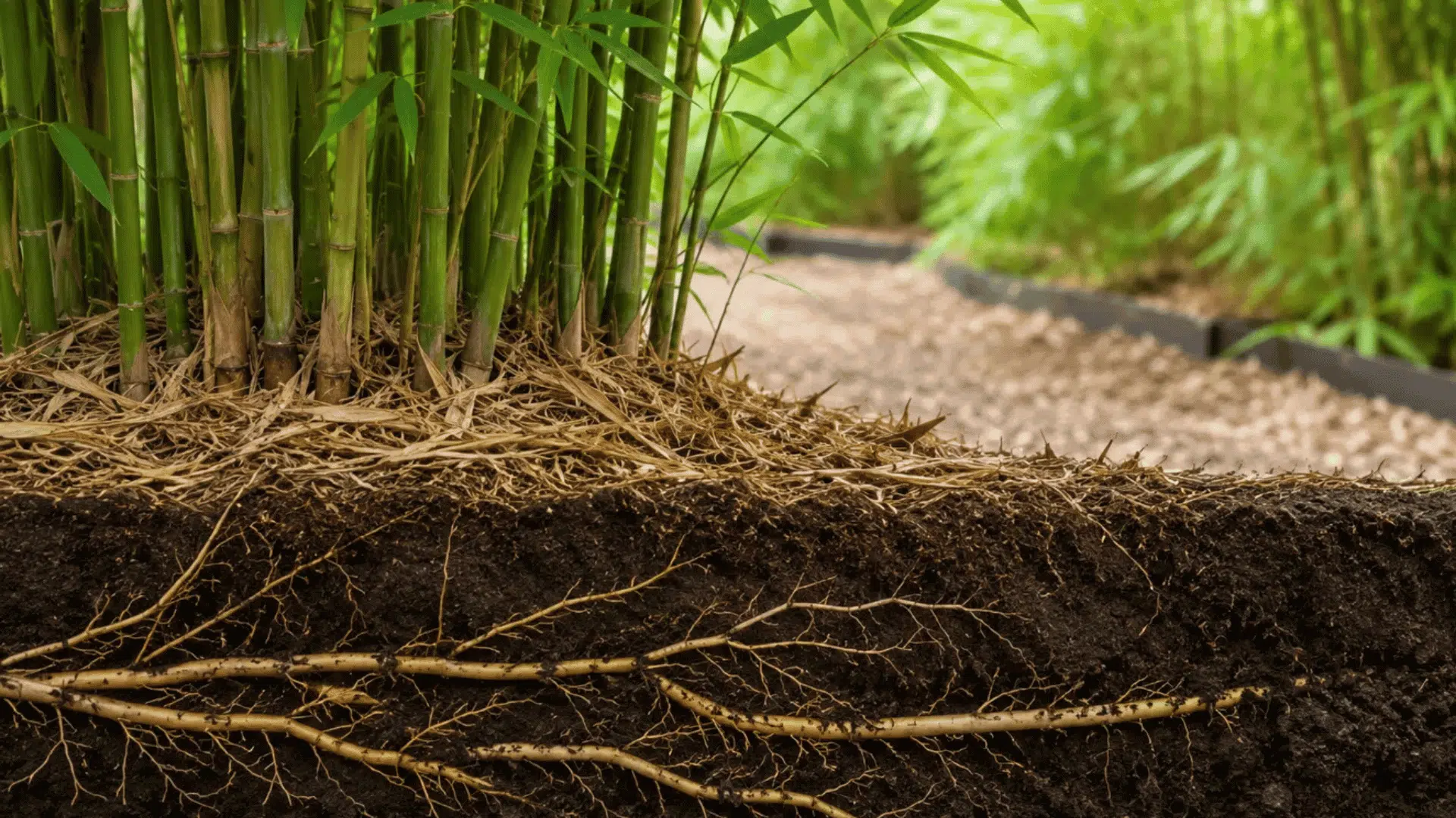 how invasive bamboo roots spread underground and why containment matters