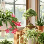 image of pothas spider plant zz plant christmas cactus bonsai and aloe vera