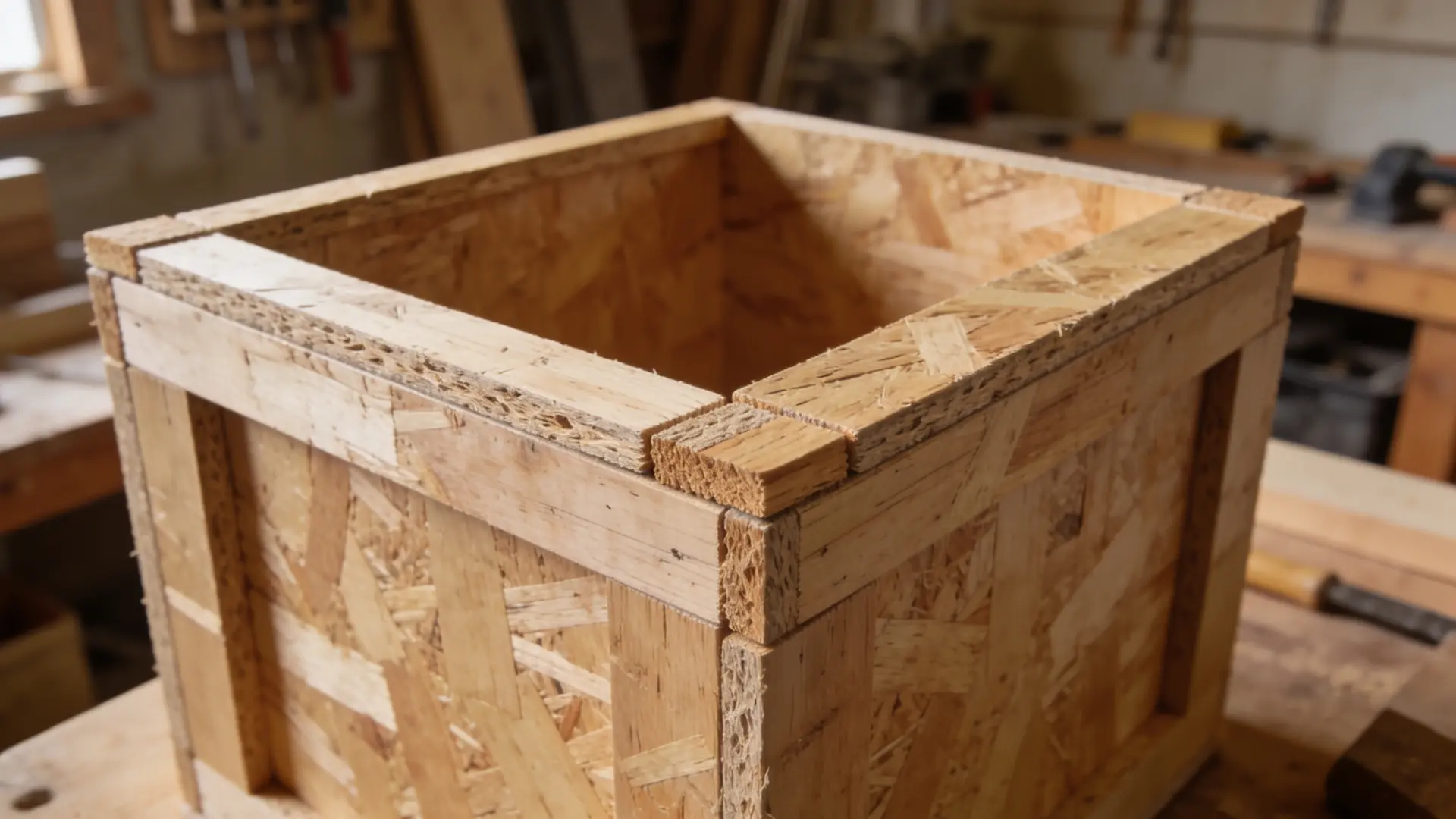 plywood cabinet box with layered edges