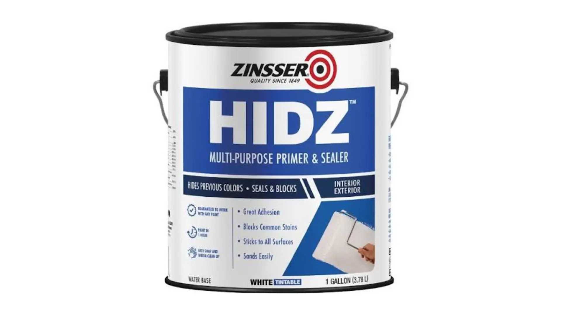 can of primer sitting in a white background of the zinsser brand