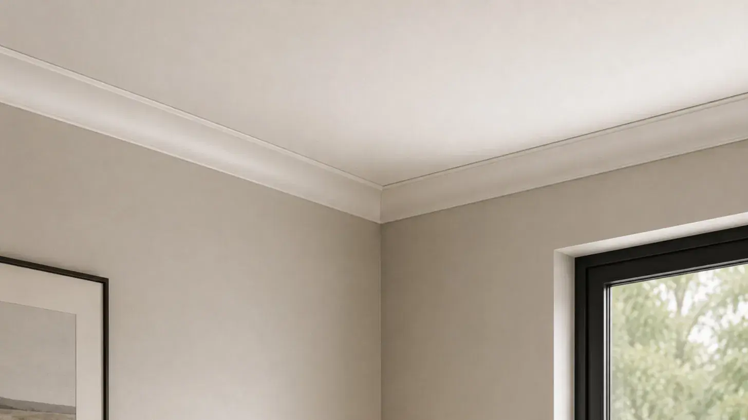 slim simple crown molding profile suited for a rental friendly no nail install