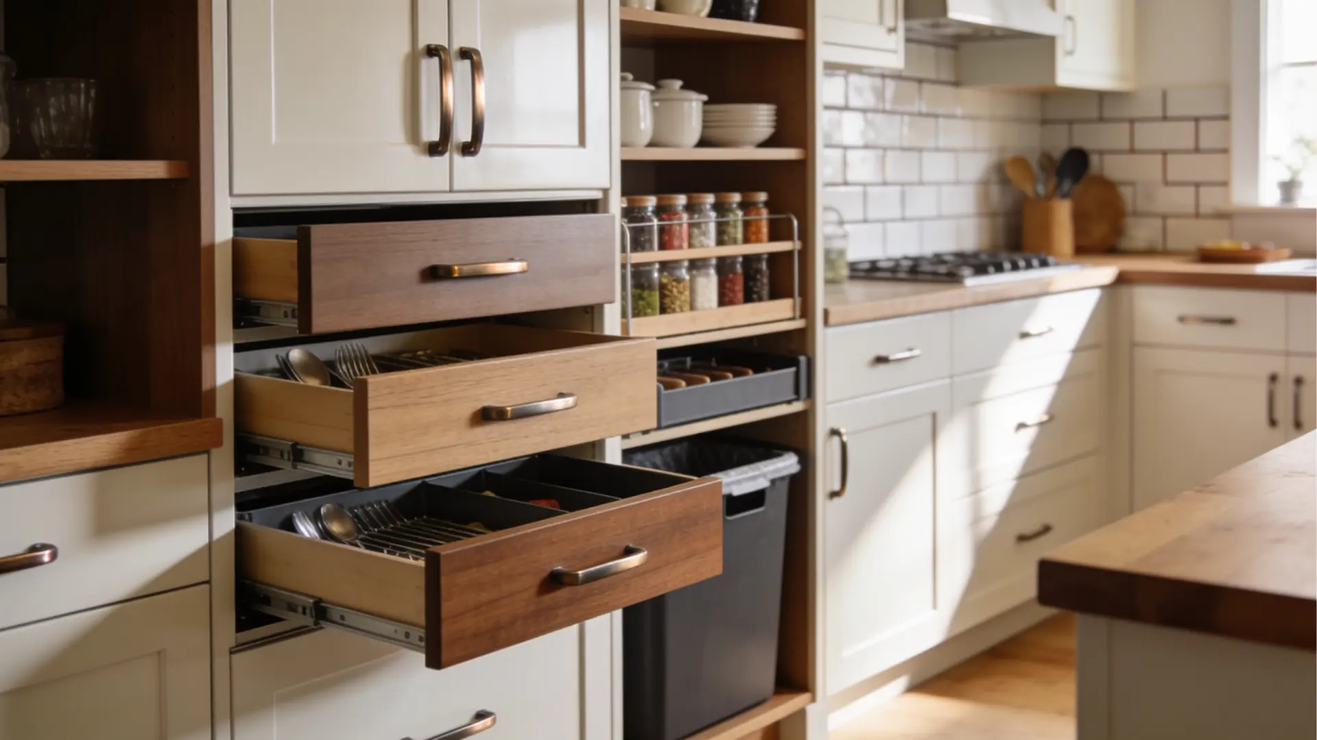 semi custom cabinets with flexible storage