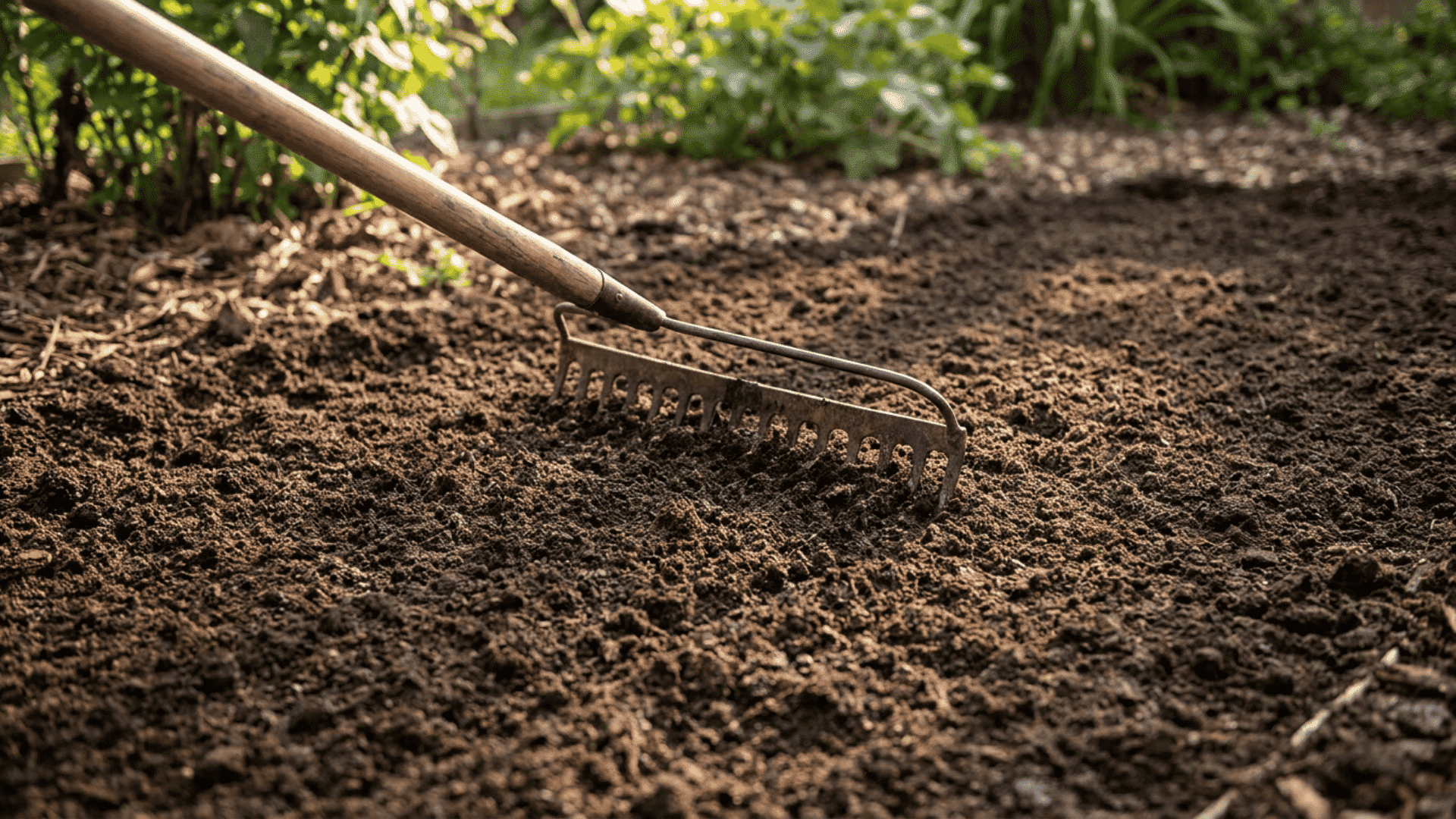 Spread topsoil evenly using a rake or shovel to create a smooth, consistent layer.