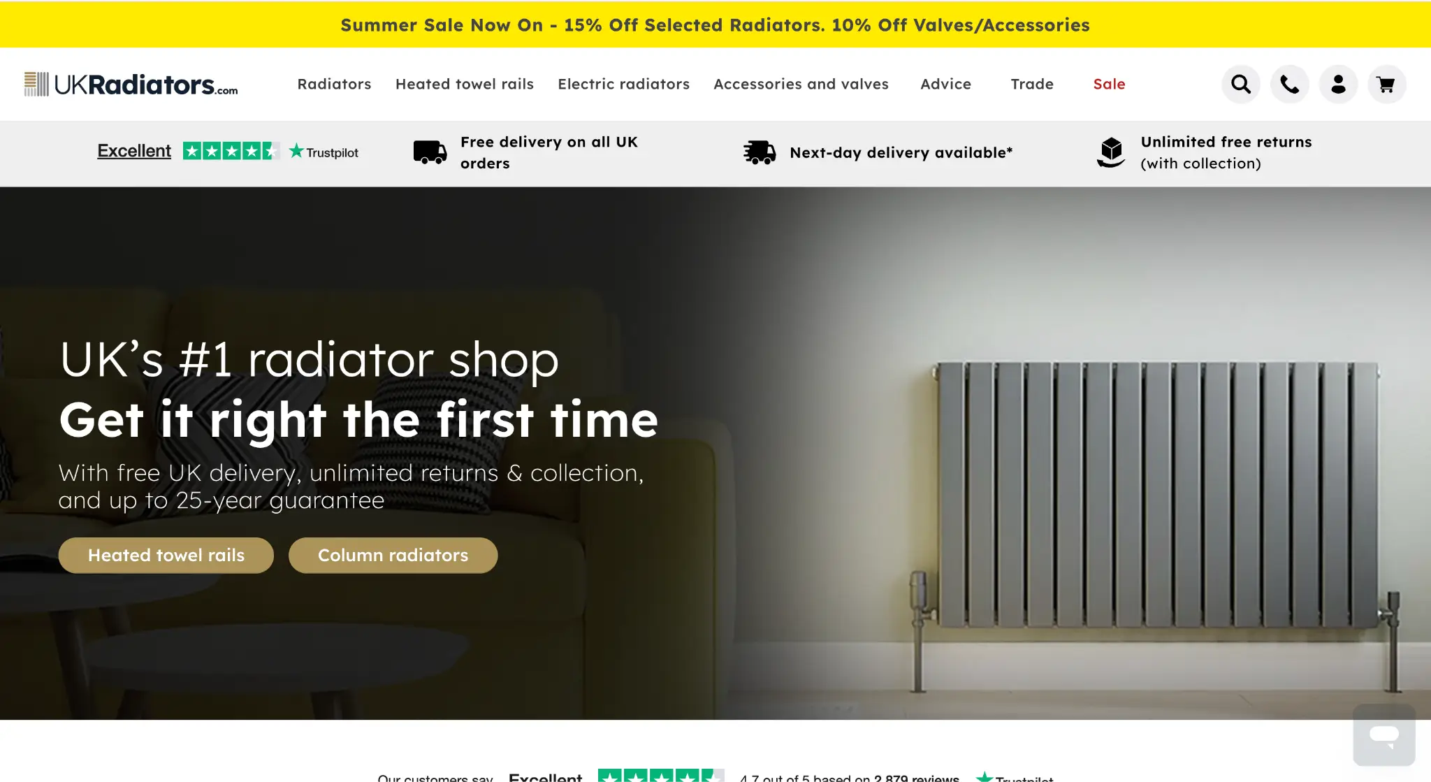 Modern gray radiator mounted on light-colored wall in a home interior setting