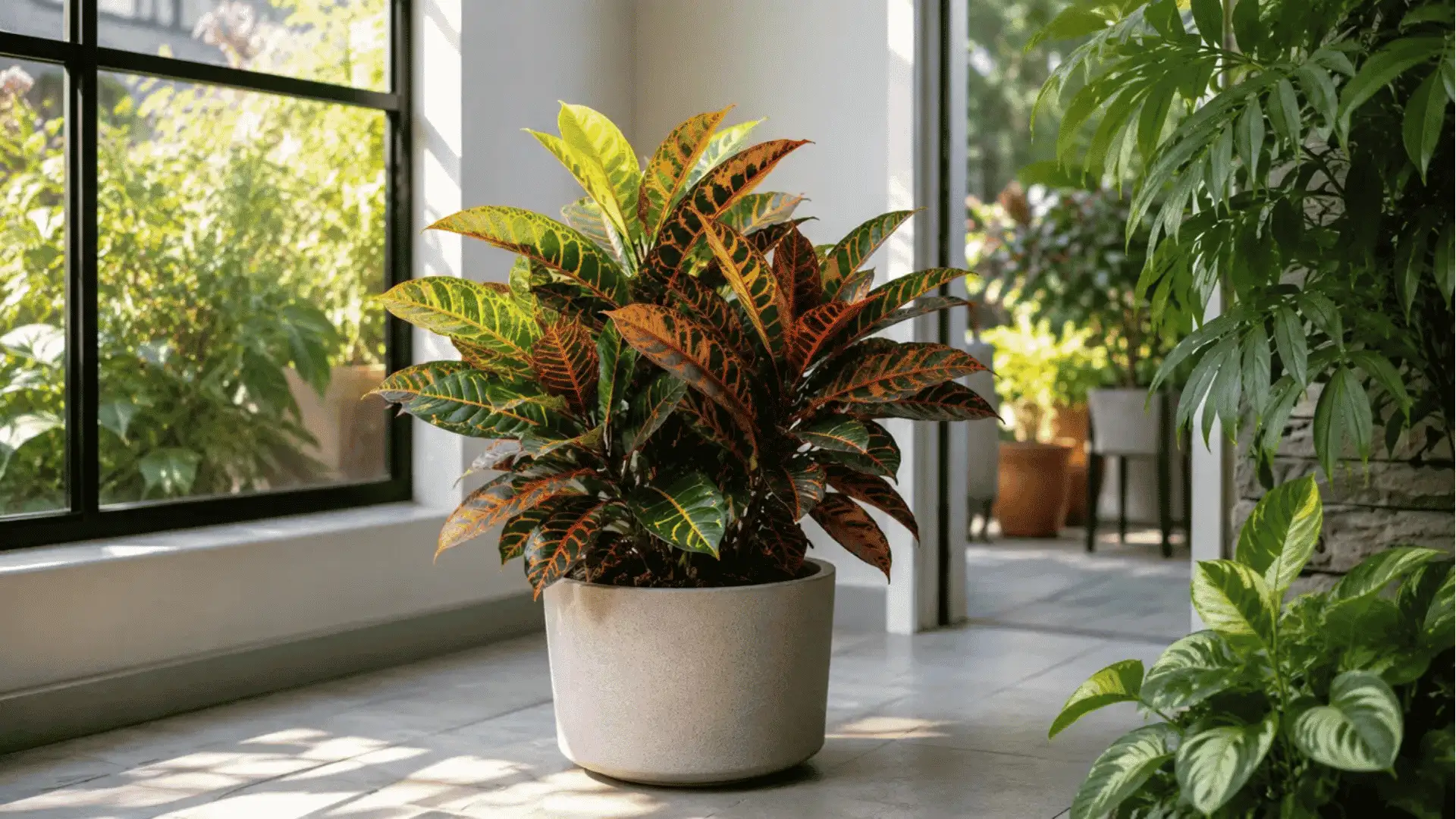where to place a croton for the best light so its leaves keep their bold red orange and yellow colors indoors