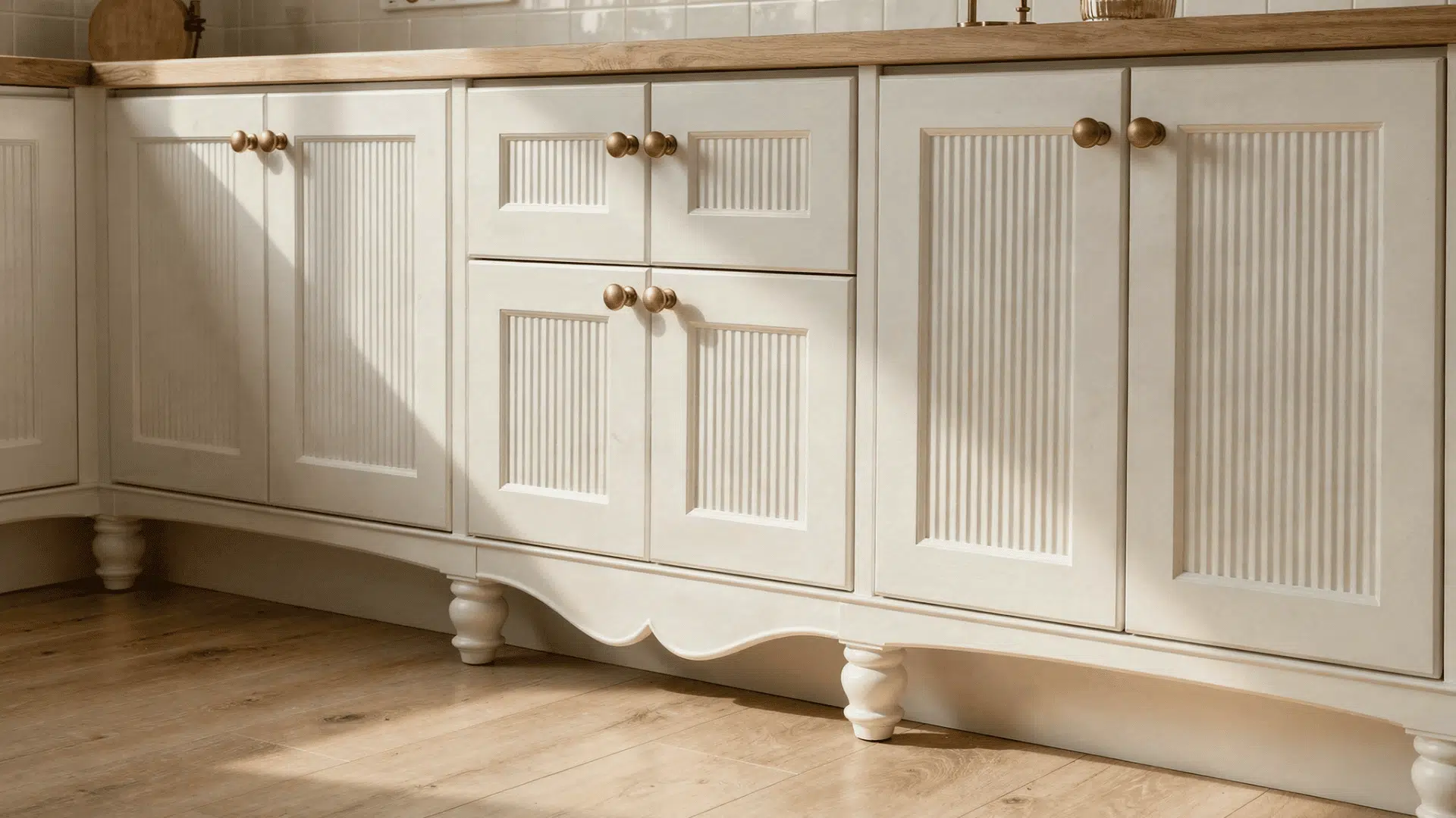 white shaker kitchen cabinets with crown molding decorative furniture legs and aged brass cup pull hardware
