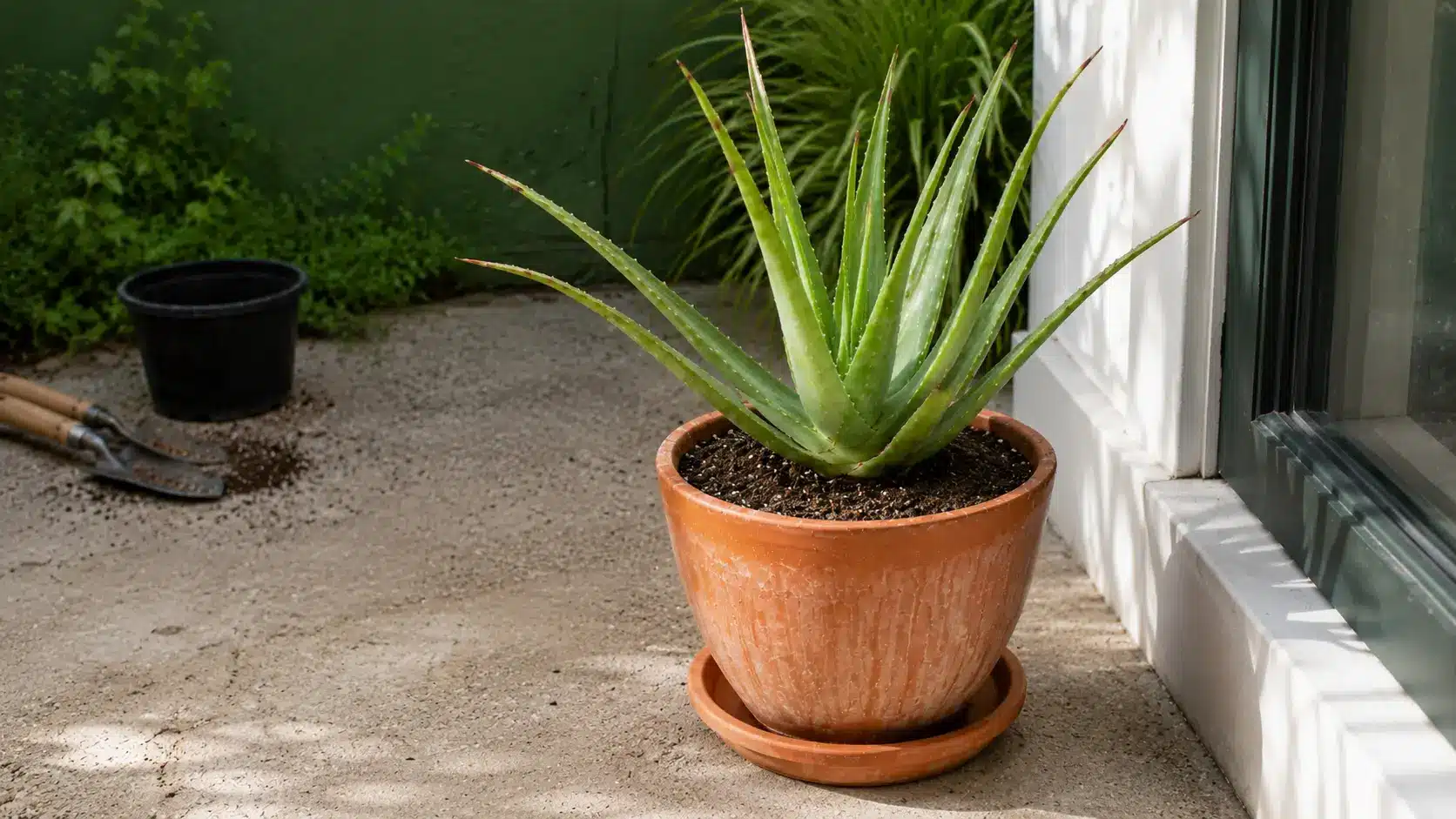aloe vera in bright indirect light