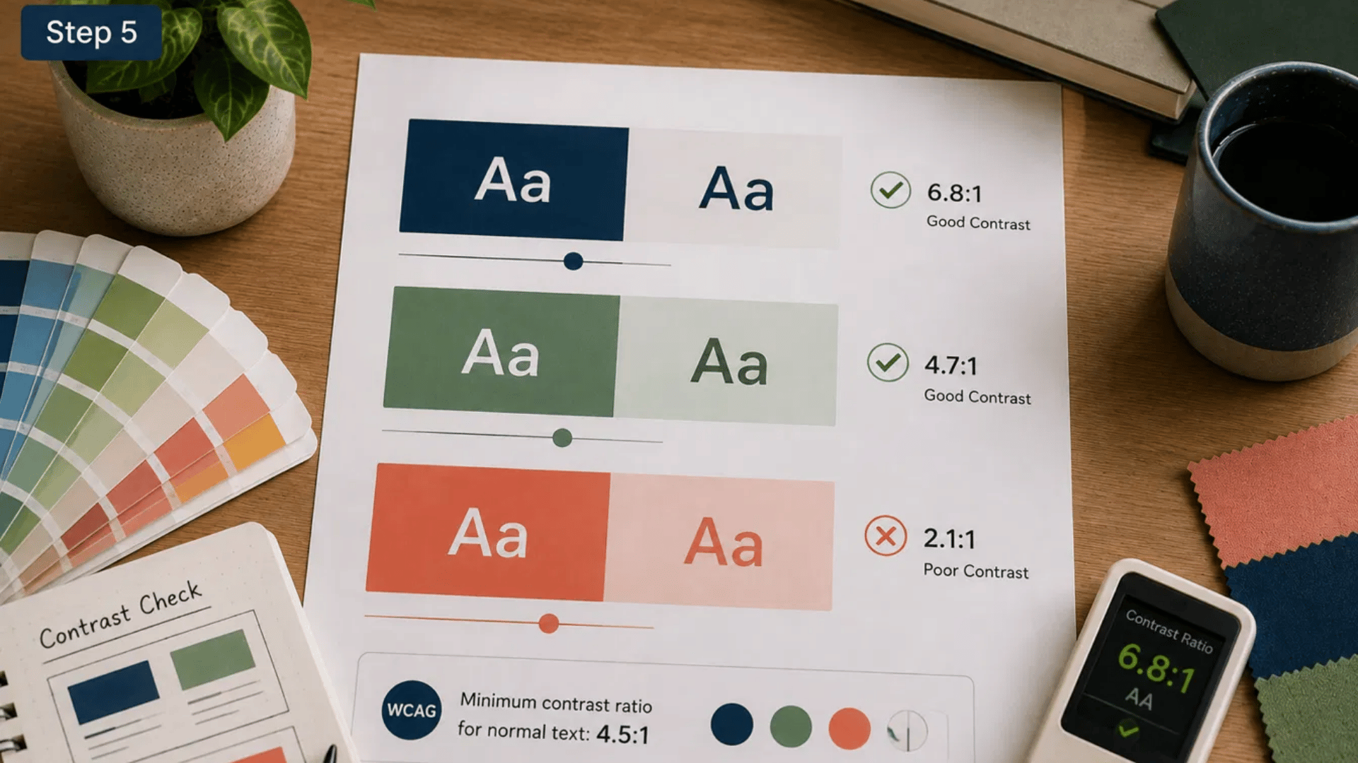 checking contrast ensures the colors in your triadic scheme stay readable and accessible in real use