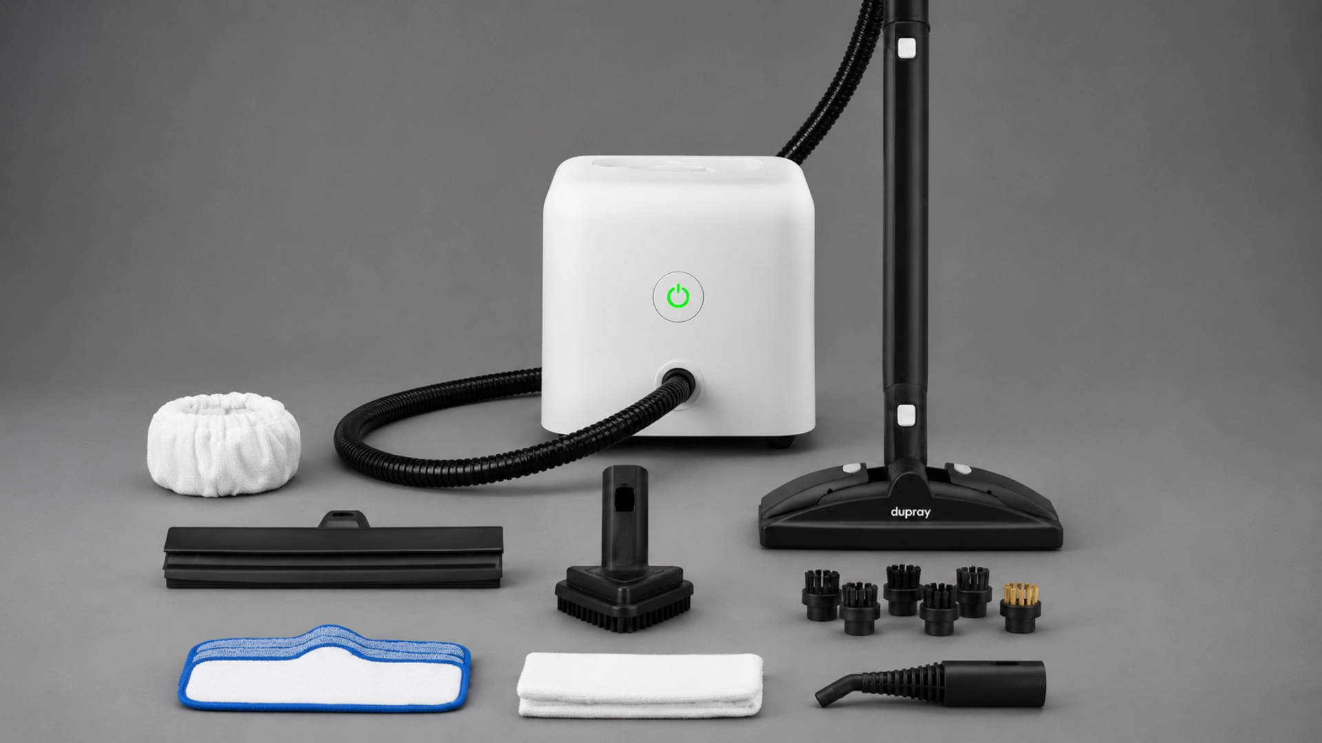 dupray neat steam cleaner with hose attachments and microfiber pads for multi surface cleaning