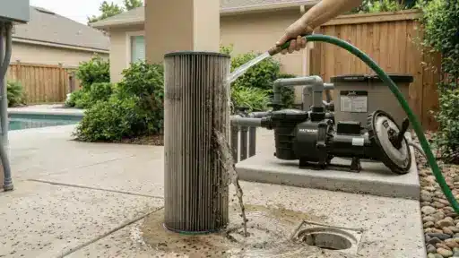 how to clean a pool filter cartridge method and schedule