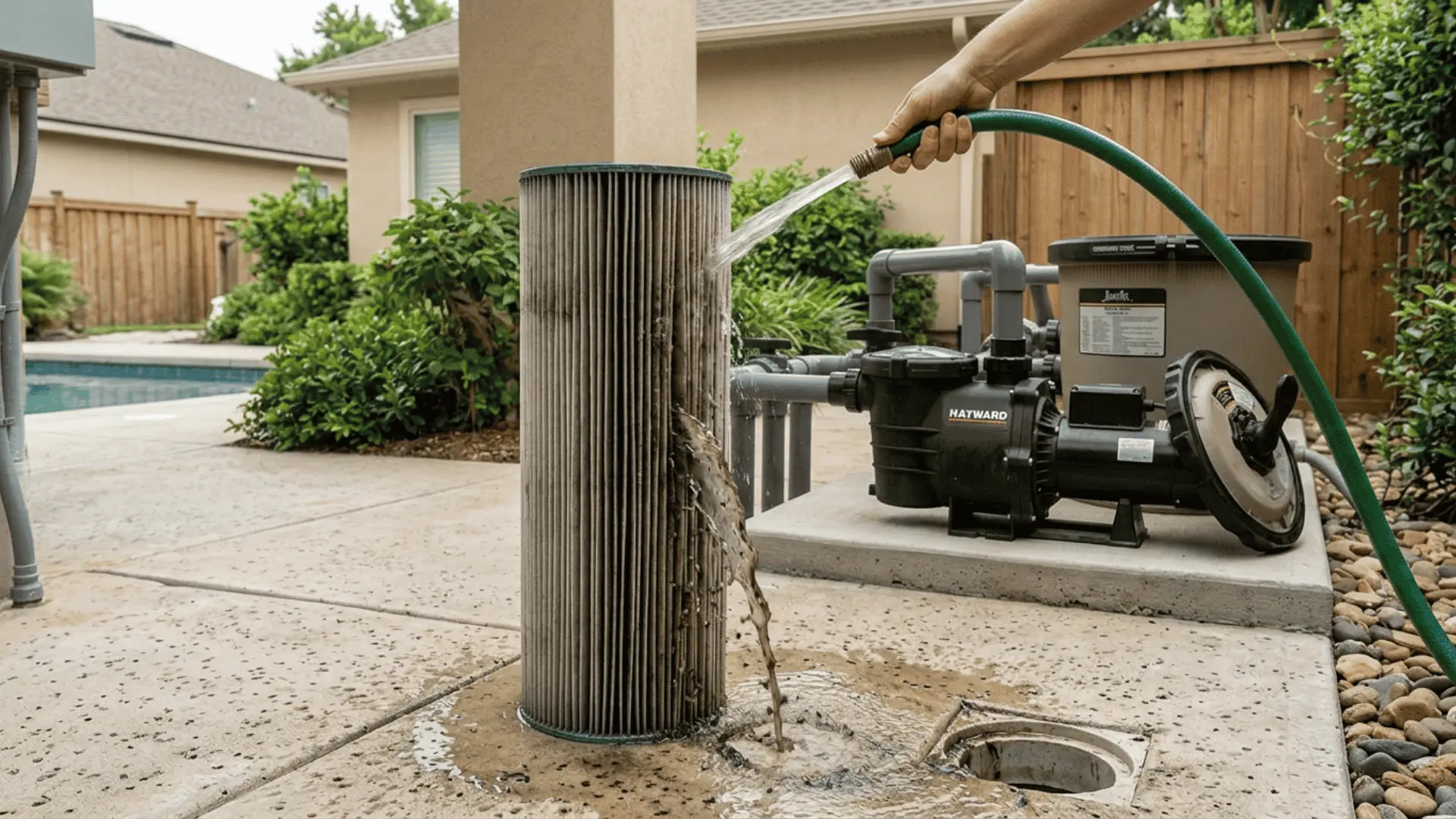 how to clean a pool filter cartridge method and schedule