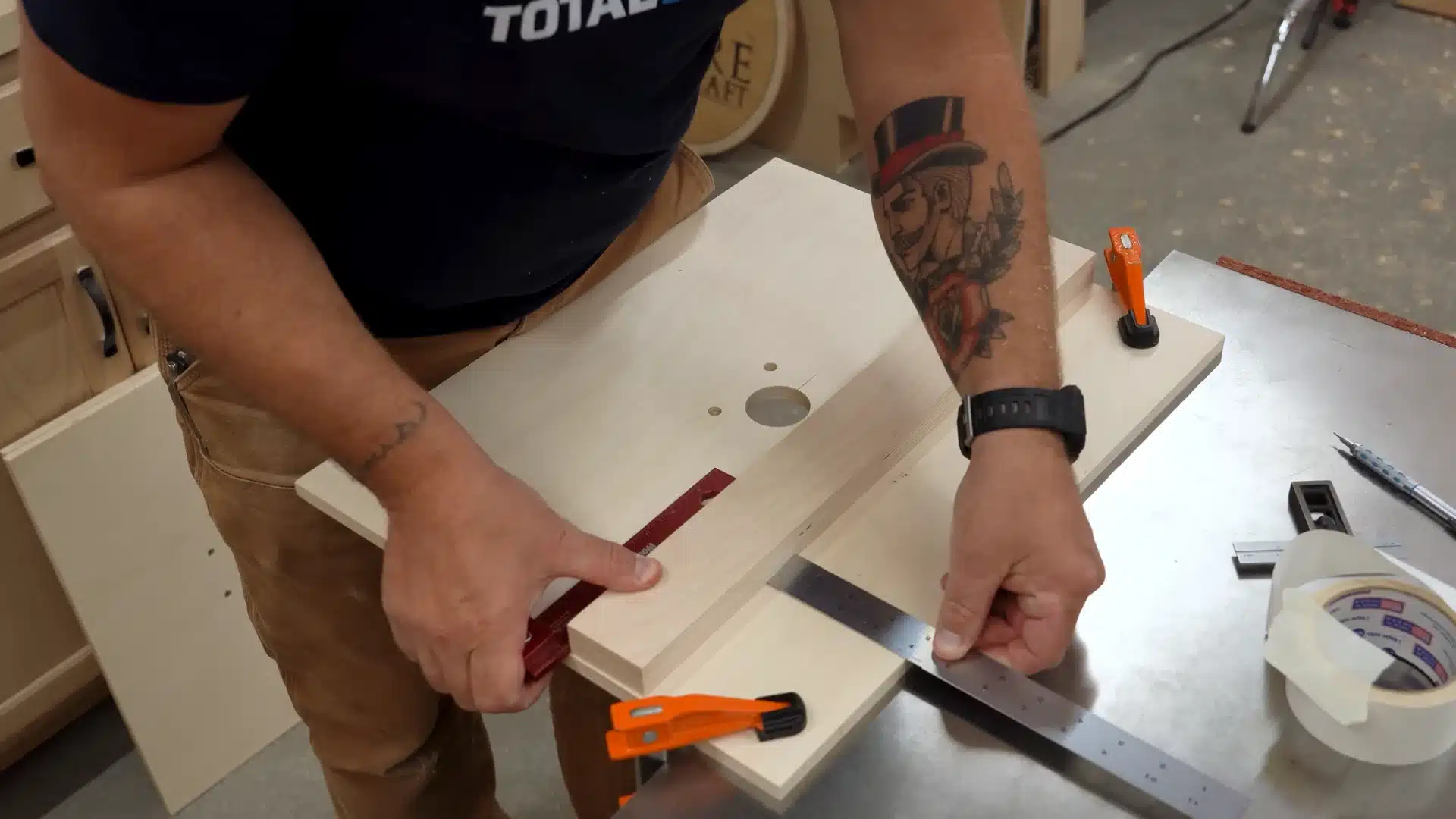 measuring and marking fence board position
