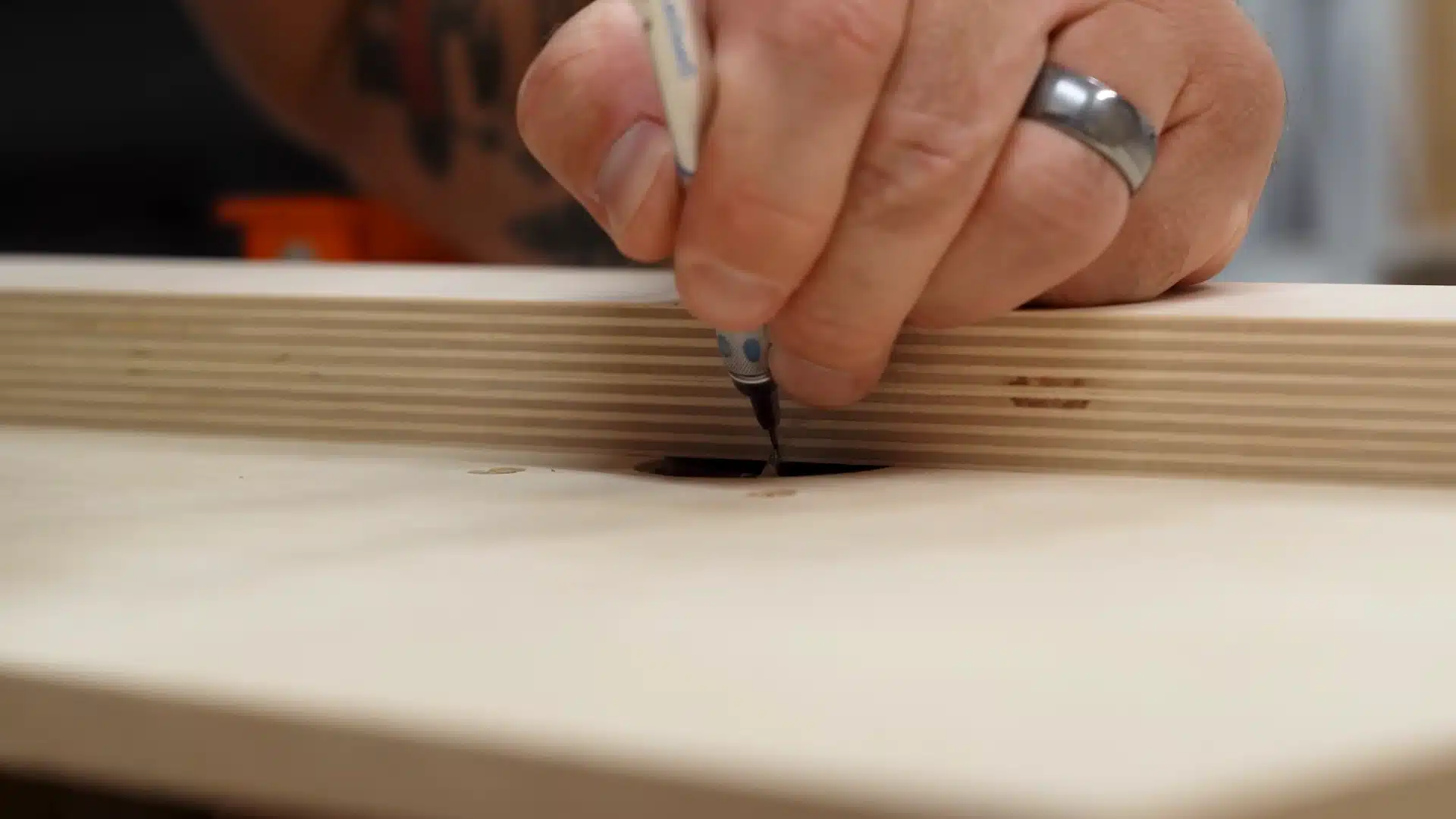 pencil marking relief cutout hole edge