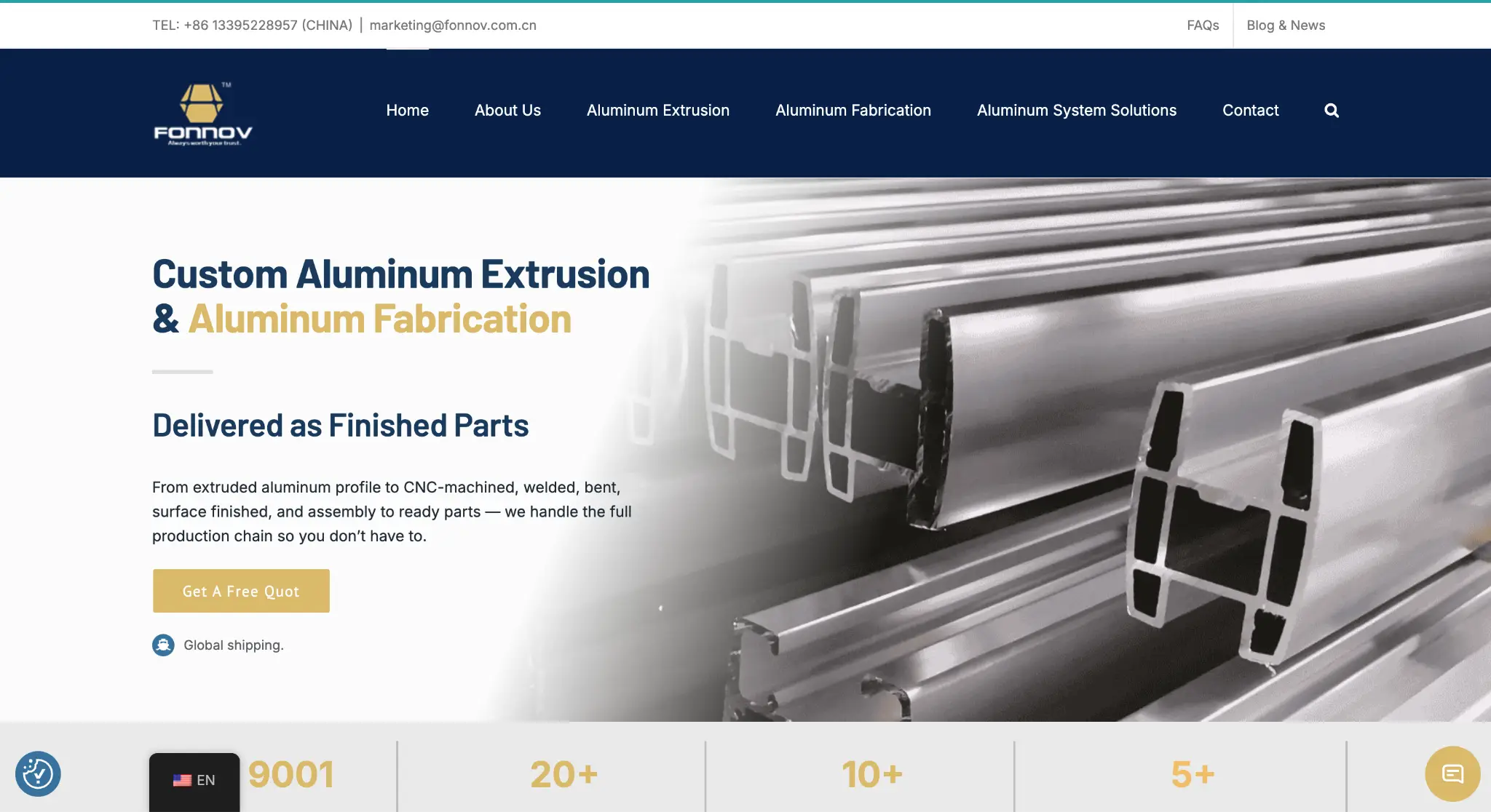 Stacked aluminum extrusion profiles in industrial warehouse setting with dark and light contrast