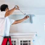 painting-ceiling-with-roller