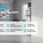 Modern whole house reverse osmosis system in bright indoor setting with wall-mounted unit